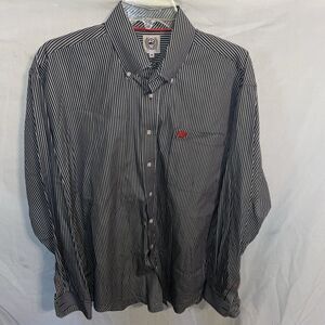 Cinch Men’s Dress Shirt Size Medium Gray Striped Business Formal City
